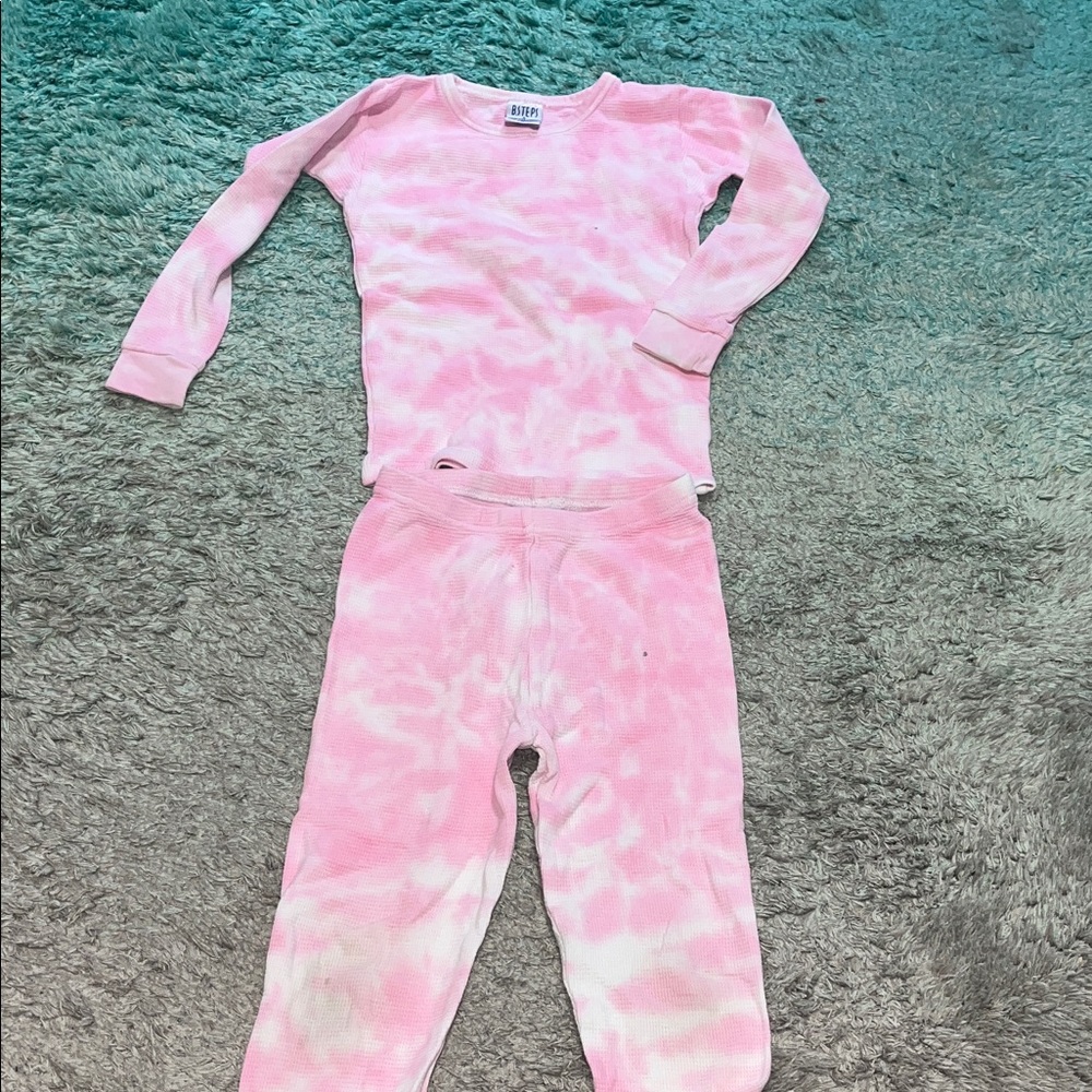 Pink Tie-Dye waffle thermal Set